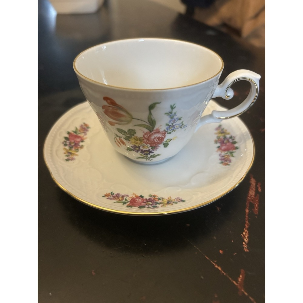 Seltmann Welden W Germany Teacup And Saucer Numbered Porcelain Antique Vintage
